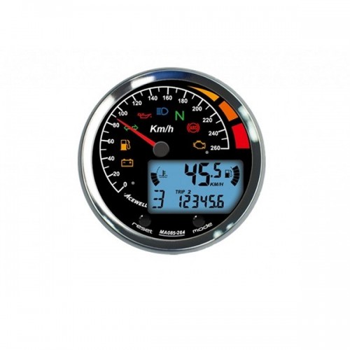 Motorcycle MA085 Multi-Function Speedometer 85mm / 6