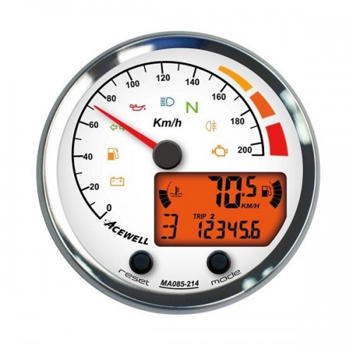 Motorcycle MA085 Multi-Function Speedometer 85mm / 4