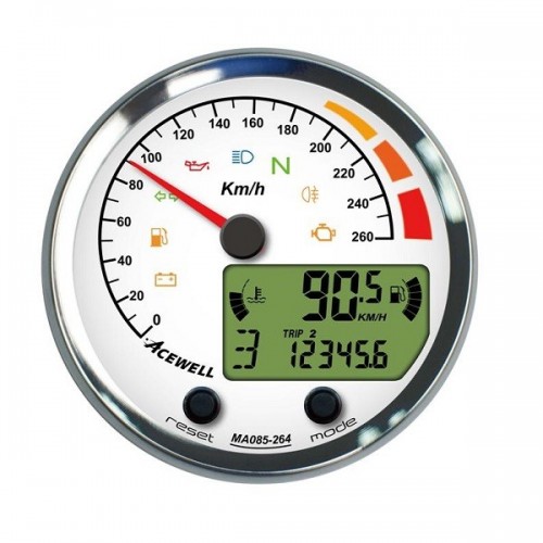 Motorcycle MA085 Multi-Function Speedometer 85mm / 7