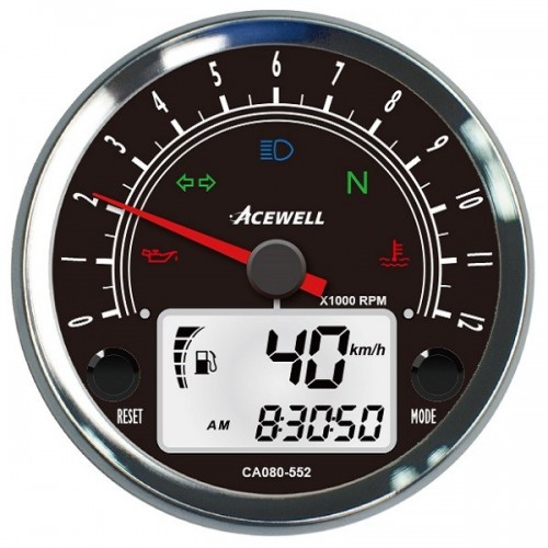 Motorcycle Speedometer-CA080 Needle and Digital Multifunction speedometer / 4
