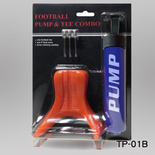 6” ONE WAY PUMP(T HANDLE) + 3PCS INFLATING NEEDLES + AMERICAN FOOTBALL TEE (TP-01B)