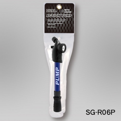 11” PLASTIC DOUBLE ACTION PUMP WITH GAUGE INSTALLED(ROUND HANDLE) (SG-R06) / 2