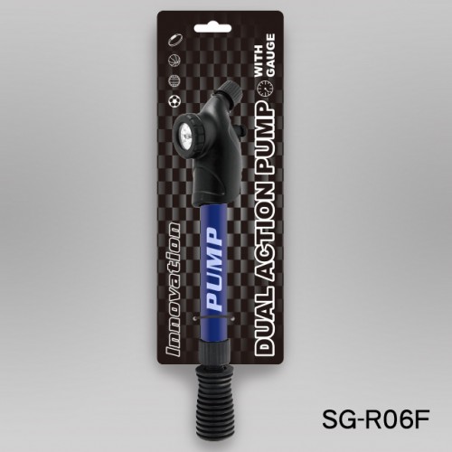 11” PLASTIC DOUBLE ACTION PUMP WITH GAUGE INSTALLED(ROUND HANDLE) (SG-R06) / 3