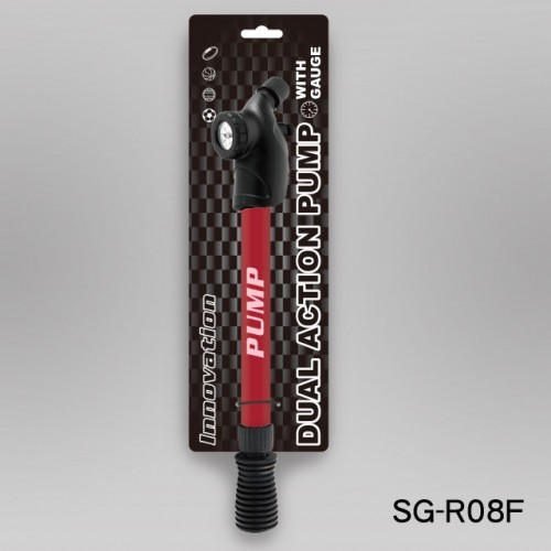 13” PLASTIC DOUBLE ACTION PUMP WITH GAUGE INSTALLED(ROUND HANDLE) (SG-R08) / 3