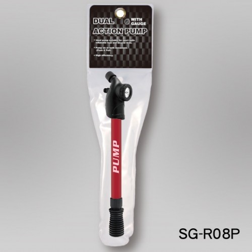 13” PLASTIC DOUBLE ACTION PUMP WITH GAUGE INSTALLED(ROUND HANDLE) (SG-R08) / 2