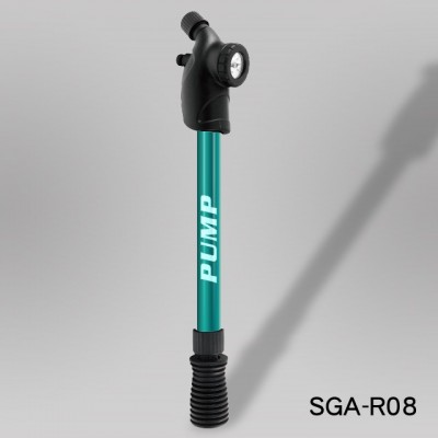 13" ALUMINUM DOUBLE ACTION PUMP WITH GAUGE INSTALLED (ROUND HANDLE) (SGA-R08)