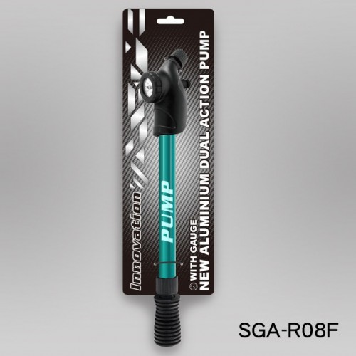 13" ALUMINUM DOUBLE ACTION PUMP WITH GAUGE INSTALLED (ROUND HANDLE) (SGA-R08) / 3