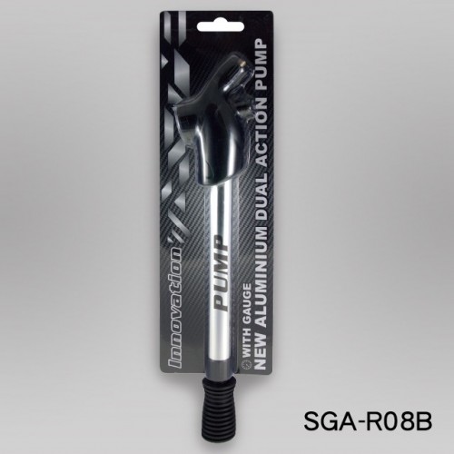 13" ALUMINUM DOUBLE ACTION PUMP WITH GAUGE INSTALLED (ROUND HANDLE) (SGA-R08) / 4