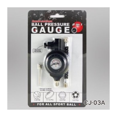 2 IN 1METAL BALL PRESSURE GAUGE + 1PC METAL NEEDLE+ AIR HOSE (CJ-03A)