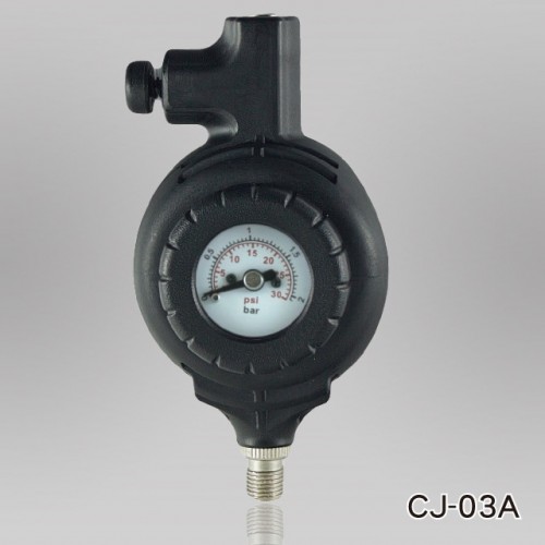 2 IN 1METAL BALL PRESSURE GAUGE + 1PC METAL NEEDLE+ AIR HOSE (CJ-03A) / 2